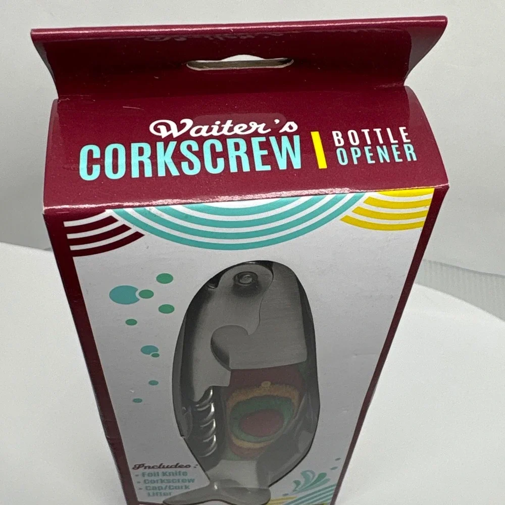 Streamline Waiter's Corkscrew Bottle Opener Fish Design‎ Foil Knife Cork Lifter